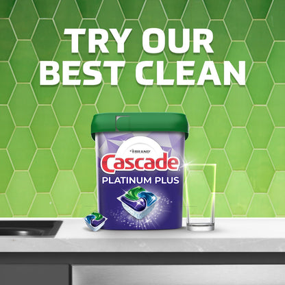 Cascade Platinum Dishwasher Pods Housewarming Gift, Fresh Scent Bulk 62-Count Bundle
