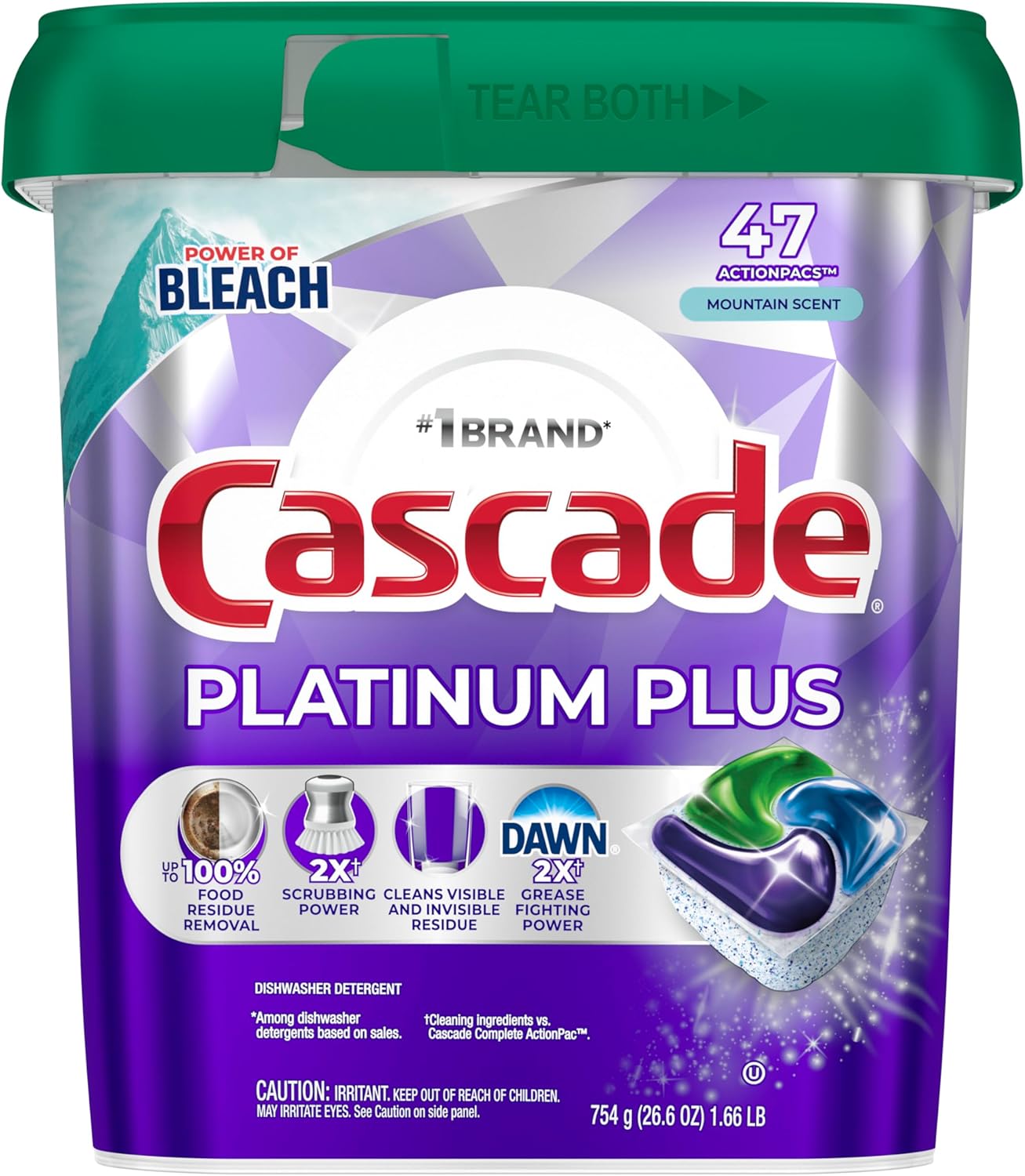 Cascade Platinum Plus Dishwasher Pods – Calming Wind-Down Kitchen Ritual, Phosphate-Free Dish Soap Pods
