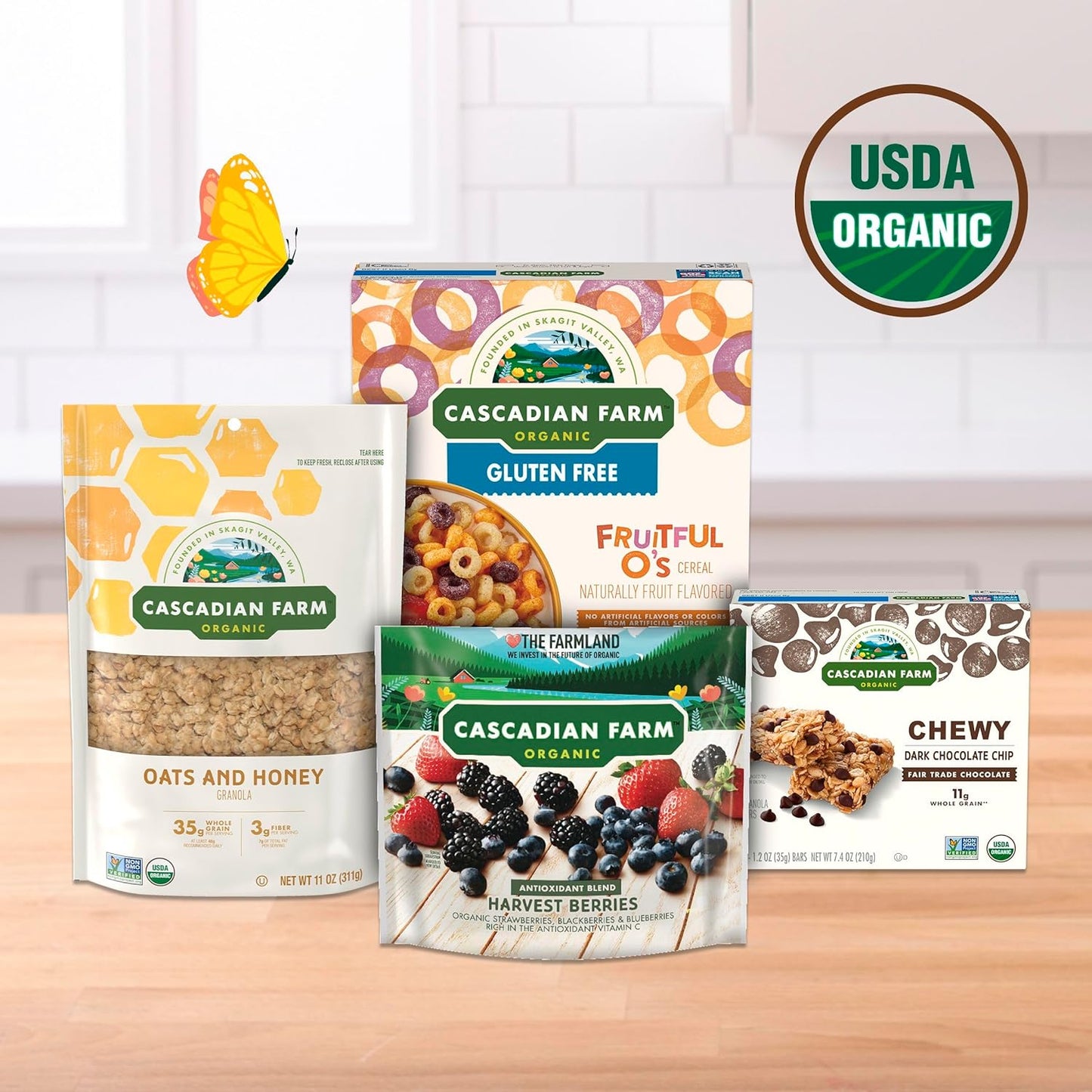 Cascadian Farm Organic Fruitful O's Cereal – Kid-Friendly Gluten-Free Breakfast Bowl for the Family Table