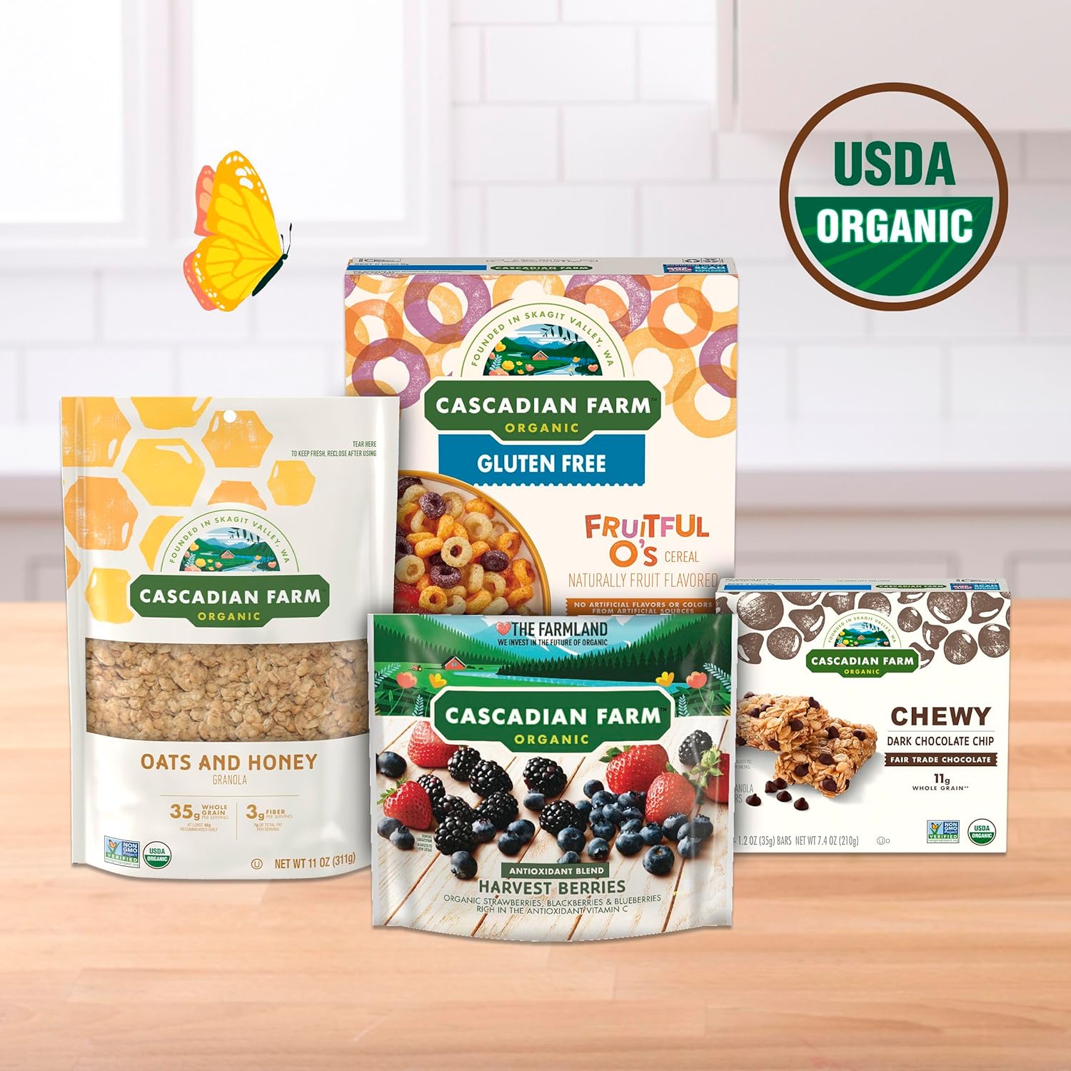 Cascadian Farm Organic Fruitful O's Cereal – Kid-Friendly Gluten-Free Breakfast Bowl for the Family Table