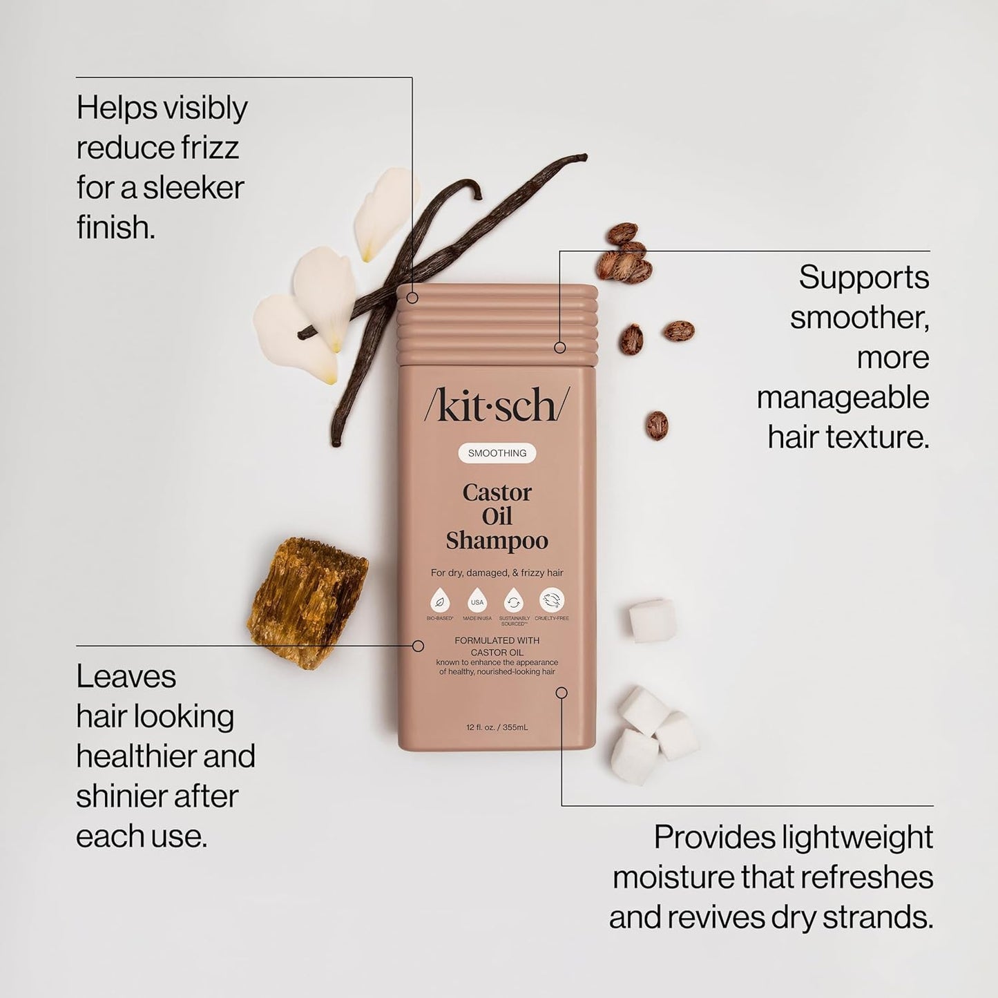 castor oil as the signature smoothing and nourishing active ingredient