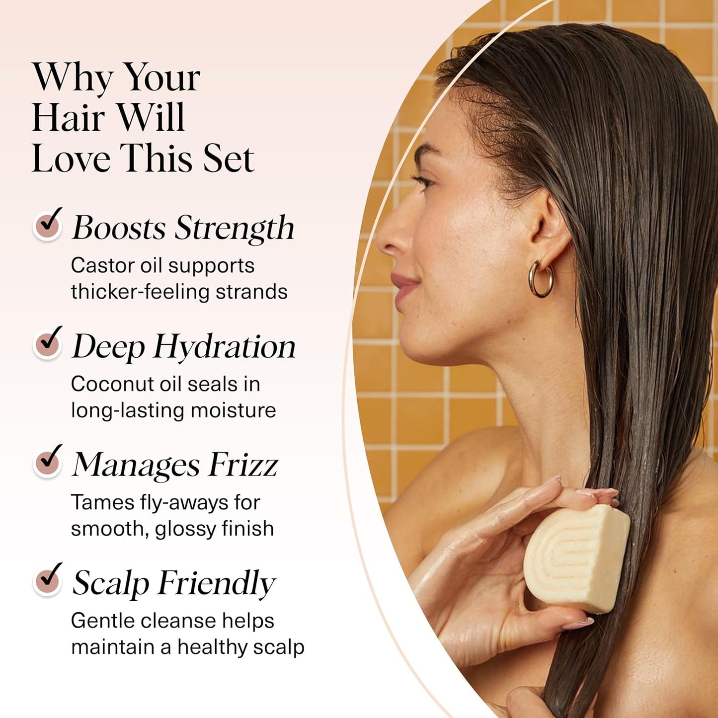castor oil formula designed to strengthen strands and stimulate scalp circulation