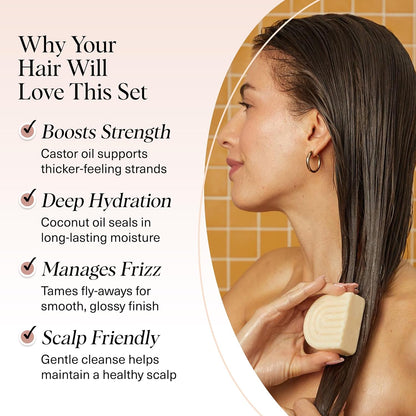 castor oil formula designed to strengthen strands and stimulate scalp circulation