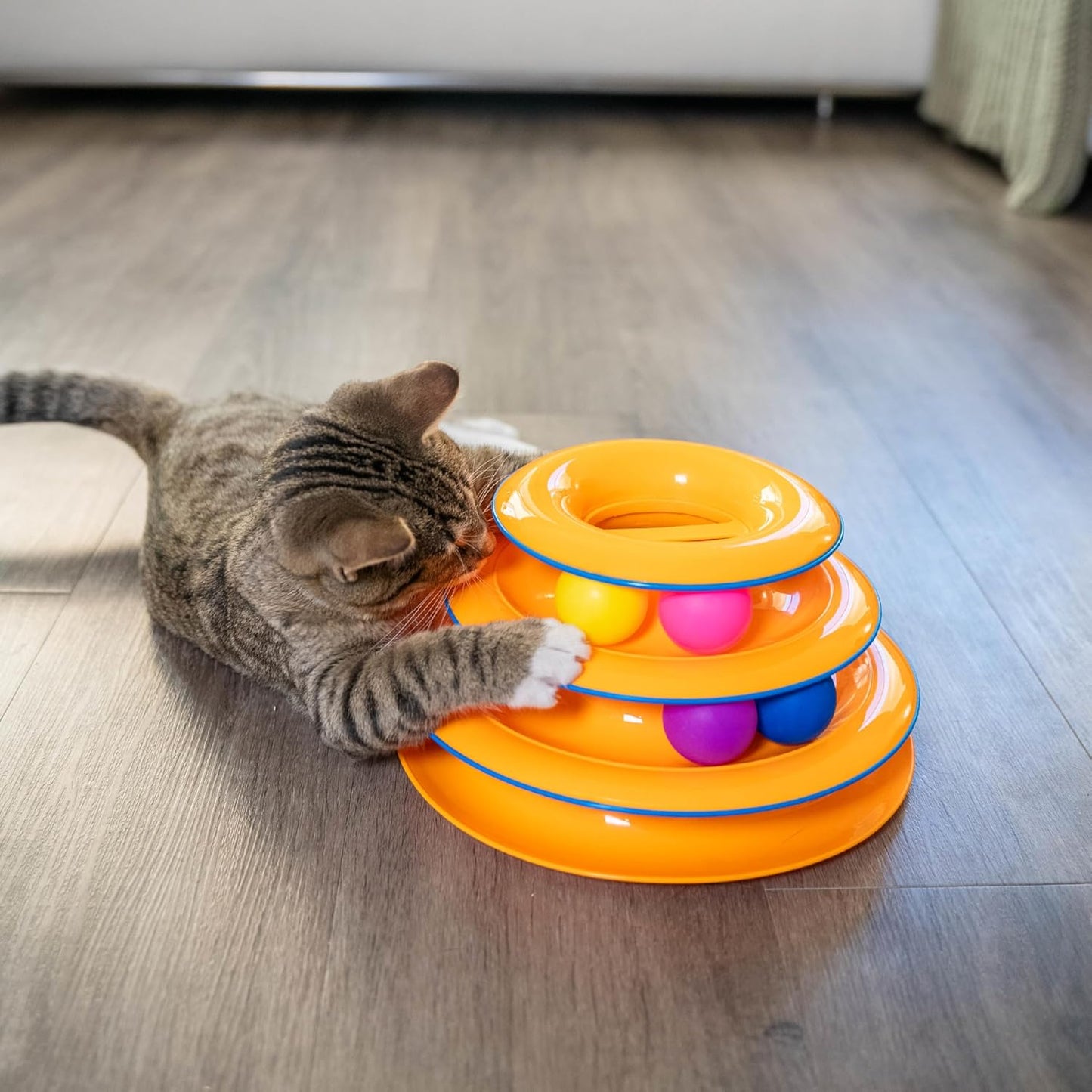 Catstages Tower of Tracks Cat Toy – Welcome Home Gift Kit for Kitten Owners, Quiet Solo Play