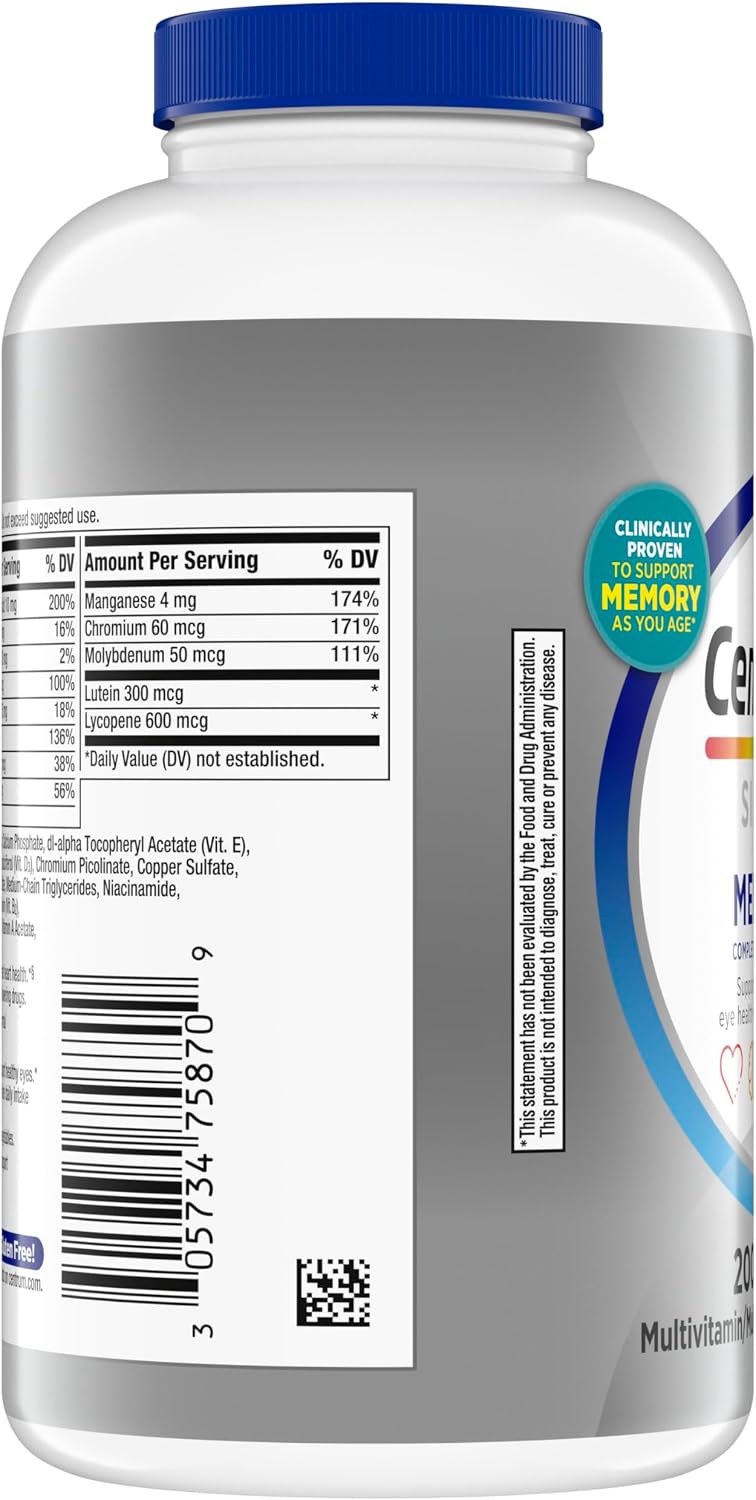 Centrum Silver Men's 50+ Multivitamin with Vitamin D3, B-Vitamins, Zinc for Memory and Cognition - 200 Tablets