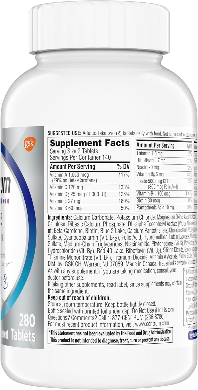 Centrum Silver Minis Multivitamin for Men 50+ – One Clean Daily Tablet to Replace a Cluttered Stack of Supplements