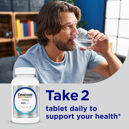 Centrum Silver Minis Multivitamin for Men 50+ – One Clean Daily Tablet to Replace a Cluttered Stack of Supplements