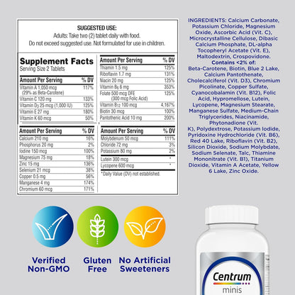 Centrum Silver Minis Multivitamin for Men 50+ – One Clean Daily Tablet to Replace a Cluttered Stack of Supplements