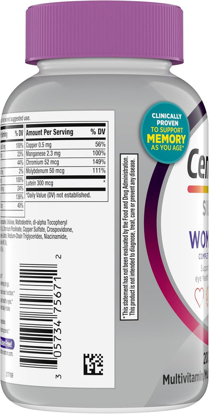 Centrum Silver Women 50+ Multivitamin – Morning Focus Supplement for GLP-1 Routine, Nutritional Gap Support - 200 Ct
