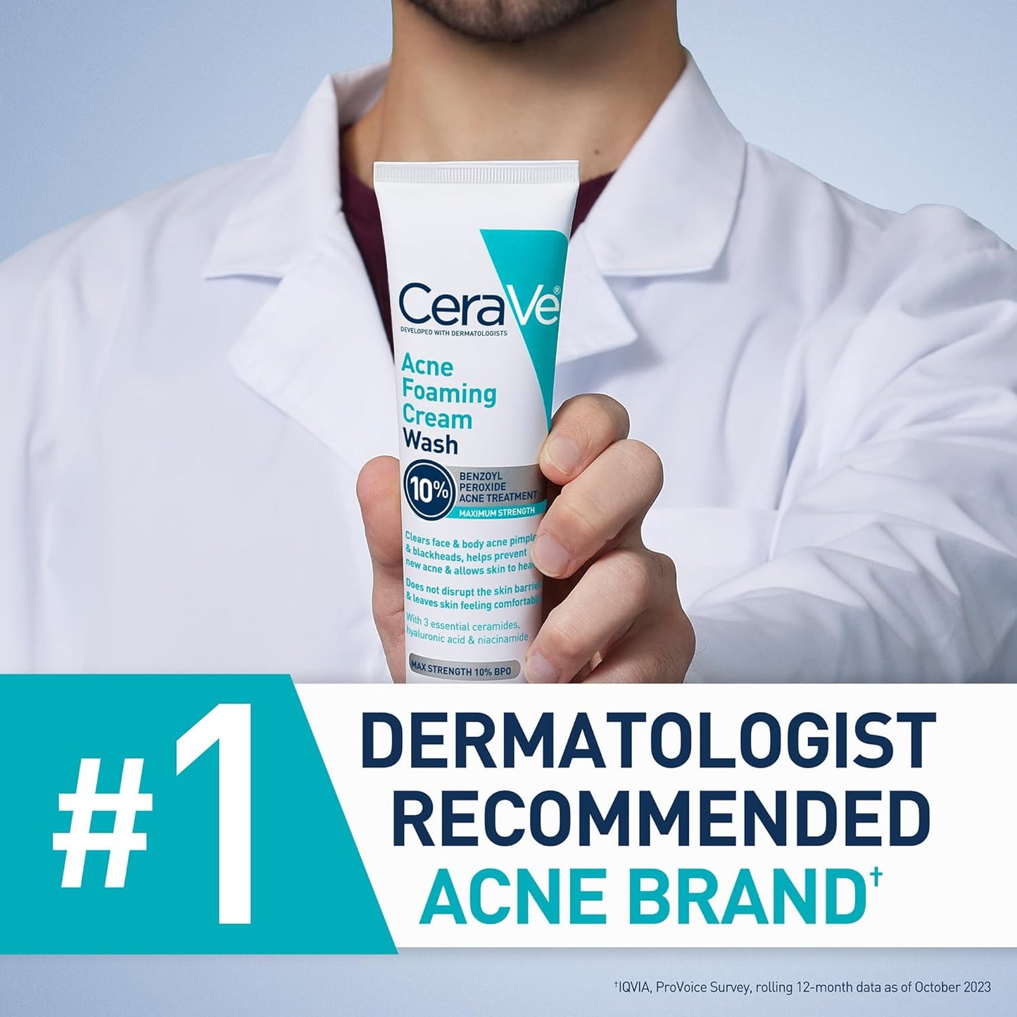 CeraVe Acne Foaming Cream Wash – Maximum-Strength OTC Acne Wash Without a Prescription
