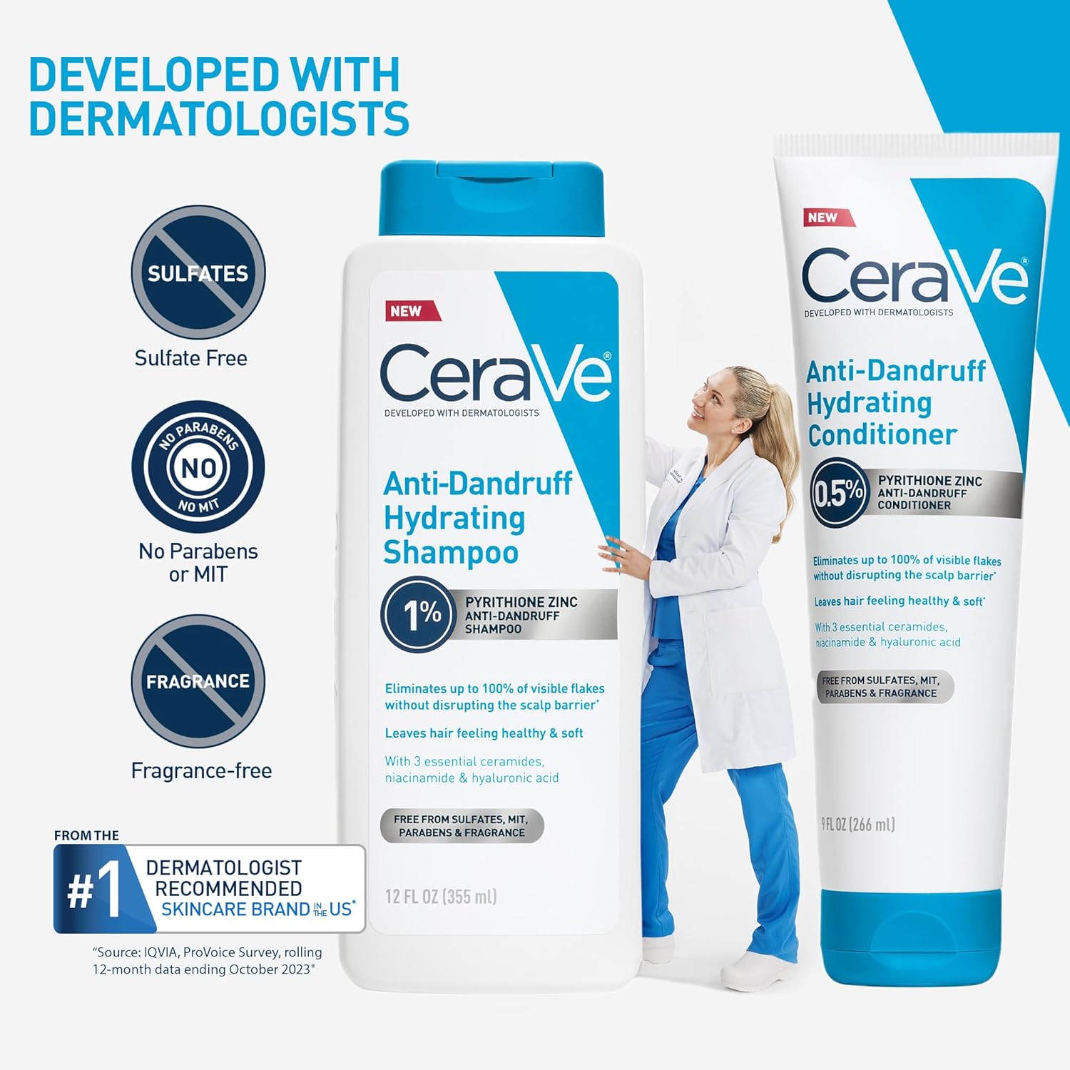 CeraVe Anti-Dandruff Shampoo – Streamlined One-Step Scalp Care for Intentional Bath Routines