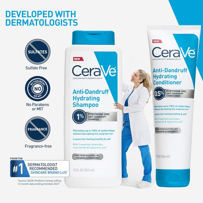 CeraVe Anti-Dandruff Shampoo – Streamlined One-Step Scalp Care for Intentional Bath Routines