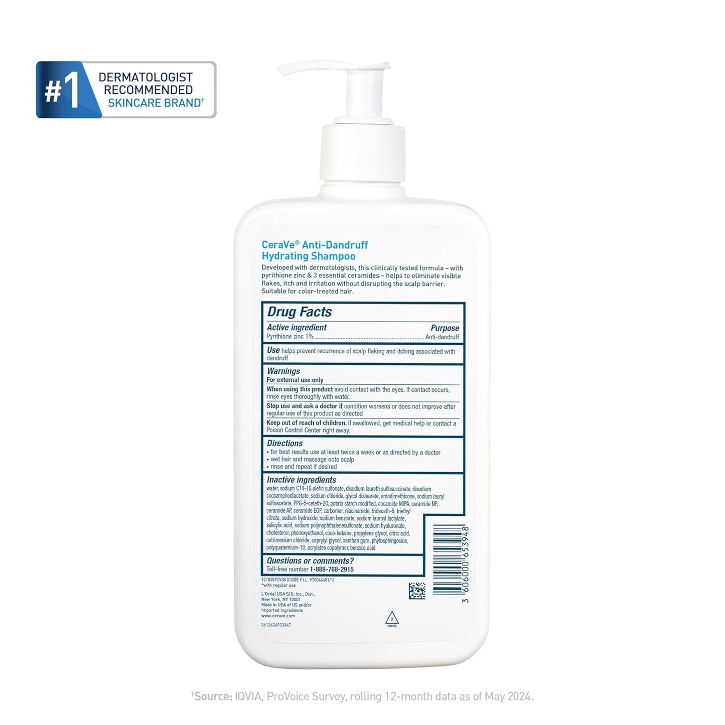 CeraVe Anti-Dandruff Shampoo – Streamlined One-Step Scalp Care for Intentional Bath Routines