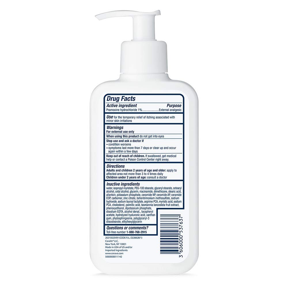 CeraVe Anti-Itch Lotion as a Steroid Free Hydrocortisone Alternative, Dermatologist Tested Sensitive Skin Relief 8 oz