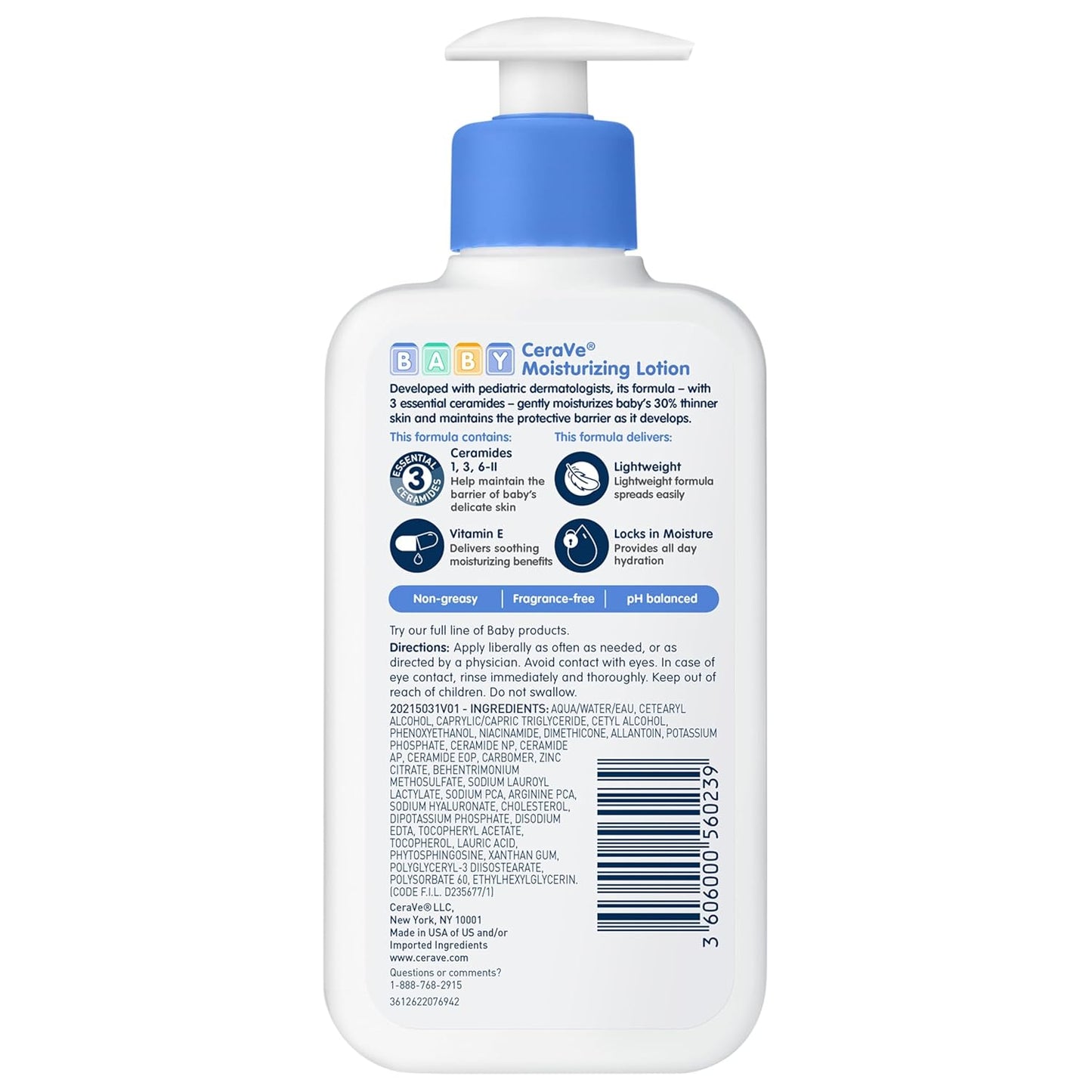 CeraVe Baby Lotion – Pediatrician-Approved Moisturizer for Nursery & Diaper Changes