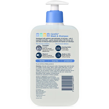 CeraVe Baby Wash & Shampoo 2-in-1 – Thoughtful Baby Shower Gift Basket Essential for New Parents