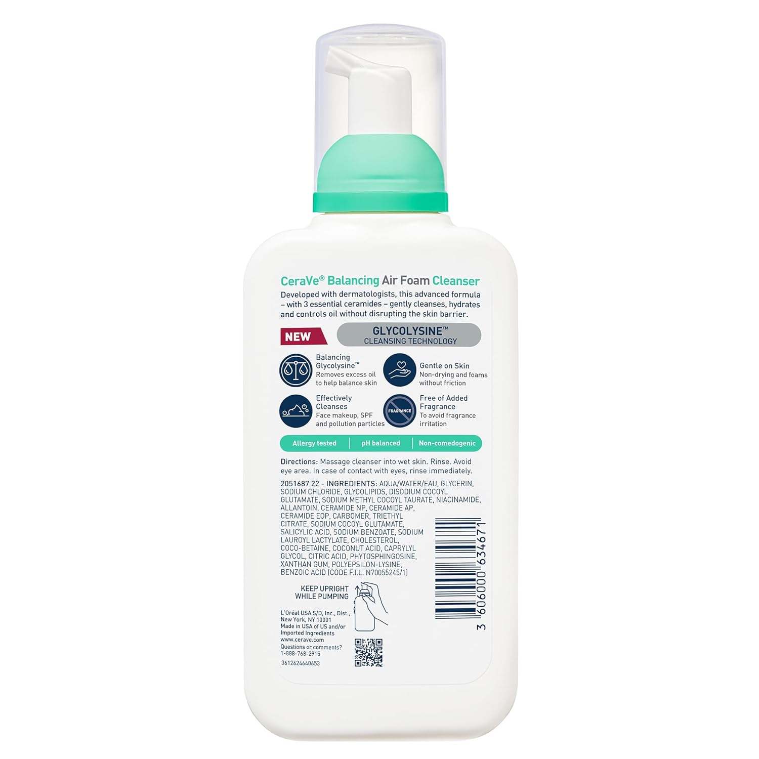 CeraVe Balancing Air Foam Face Wash – Gentle Evening Cleanser for Your Nightly Skincare Ritual