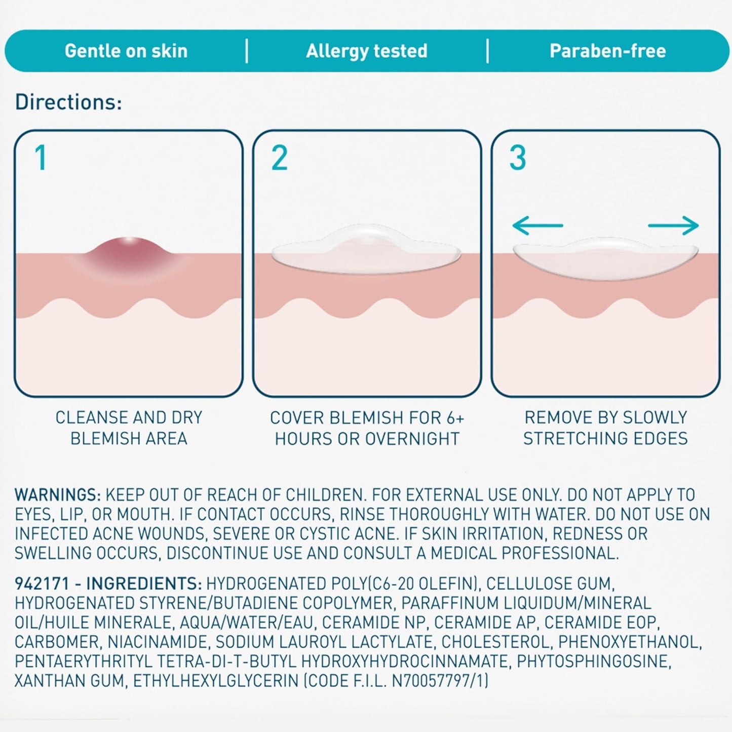 CeraVe Blemish Barrier Patches Allergy-Tested, Skin-Safe Spot Treatment for Sensitive and Reactive Skin Types