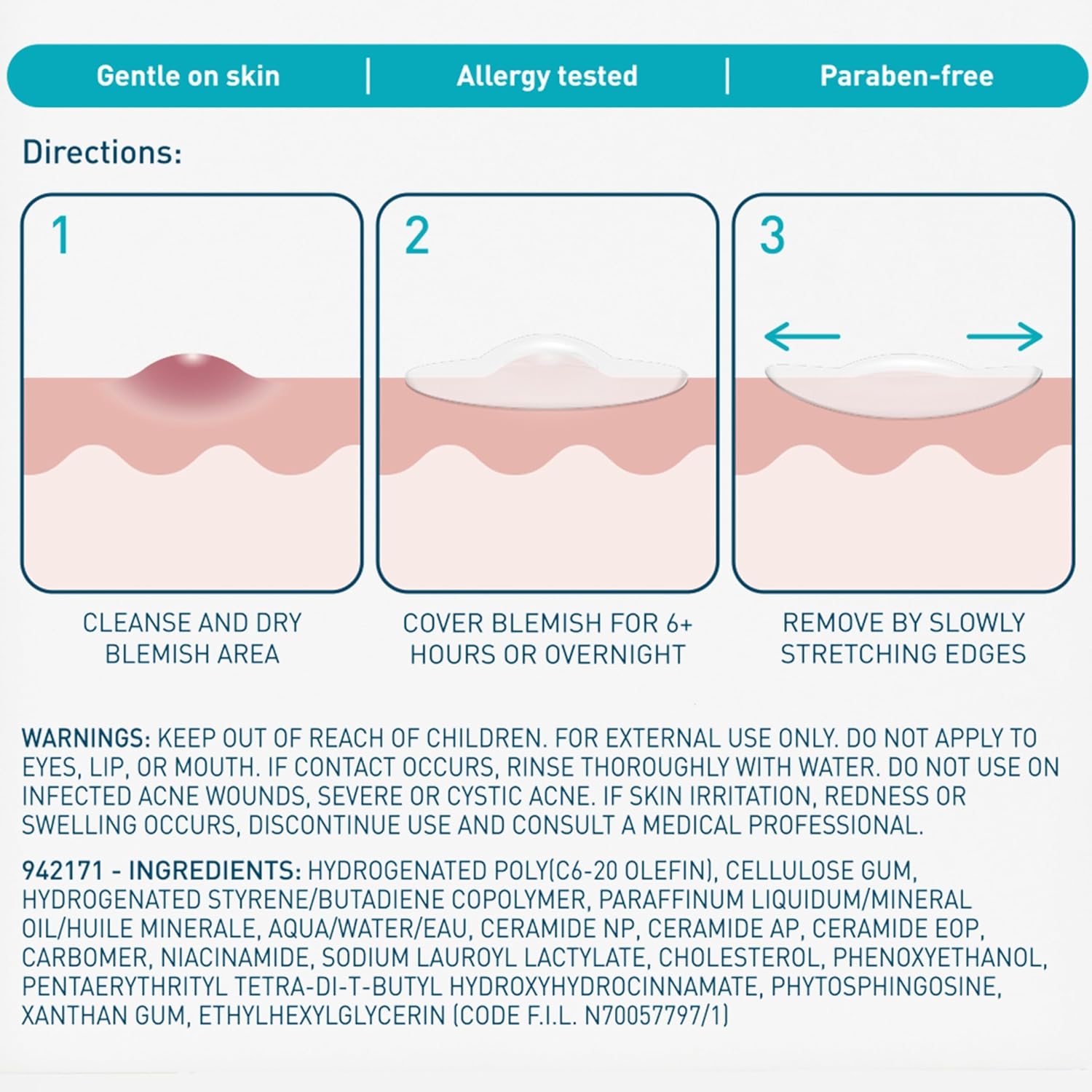 CeraVe Blemish Barrier Patches Allergy-Tested, Skin-Safe Spot Treatment for Sensitive and Reactive Skin Types