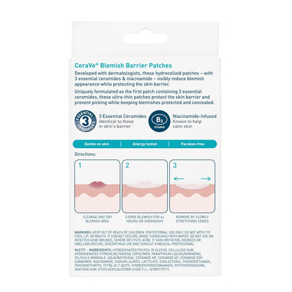 CeraVe Blemish Barrier Patches Allergy-Tested, Skin-Safe Spot Treatment for Sensitive and Reactive Skin Types