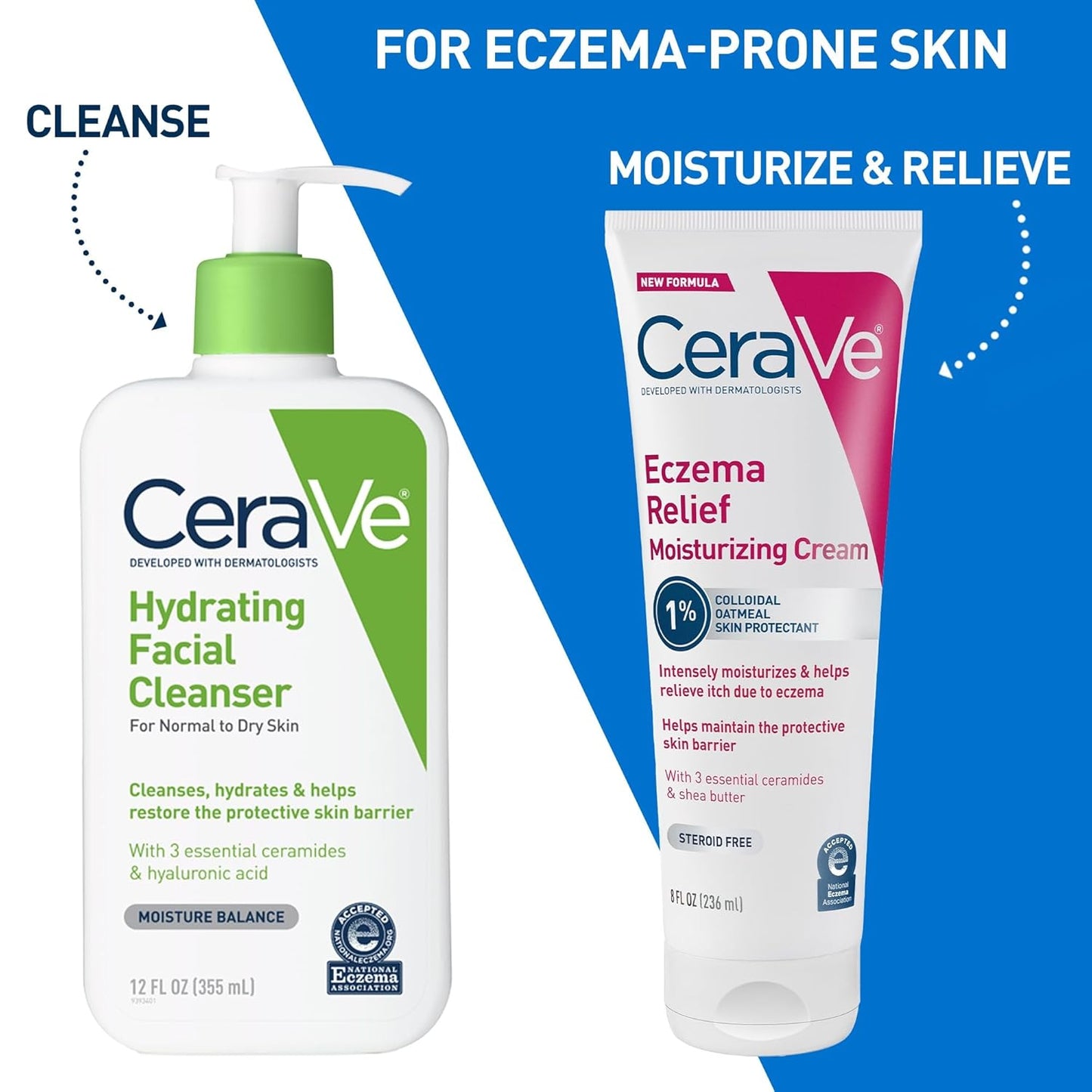 CeraVe Eczema Relief Moisturizing Cream – Thoughtful Self-Care Gift for Her, Sensitive Skin Friendly, 8oz