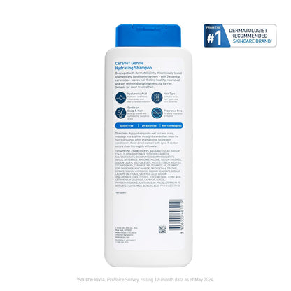 CeraVe Gentle Shampoo – Allergy-Tested Safe Cleanser for Reactive Skin and Sensitive Family Households