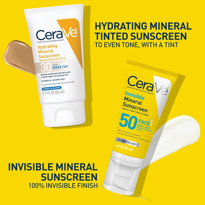 CeraVe Invisible Mineral SPF 50 – Skin-Safe Daily Sun Defense for Sensitive & Acne-Prone Skin
