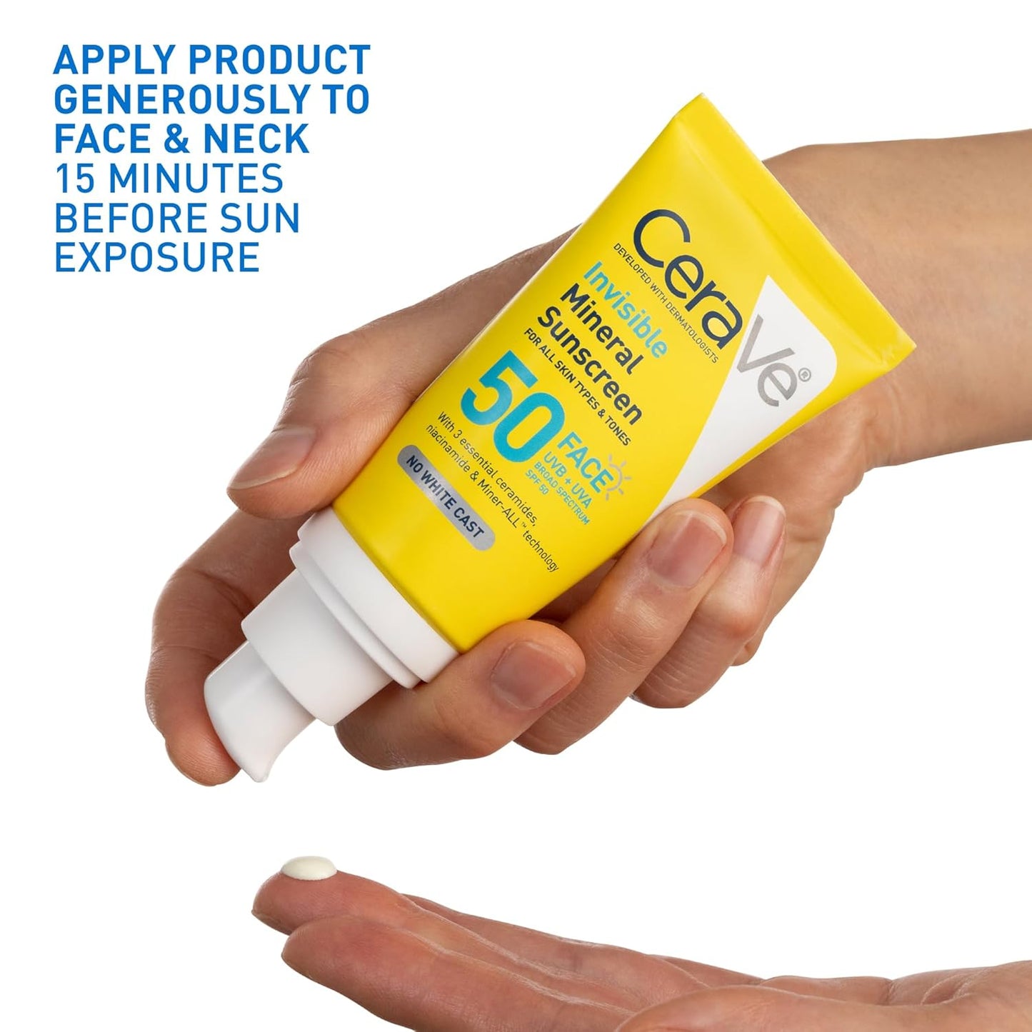 CeraVe Invisible Mineral SPF 50 – Skin-Safe Daily Sun Defense for Sensitive & Acne-Prone Skin