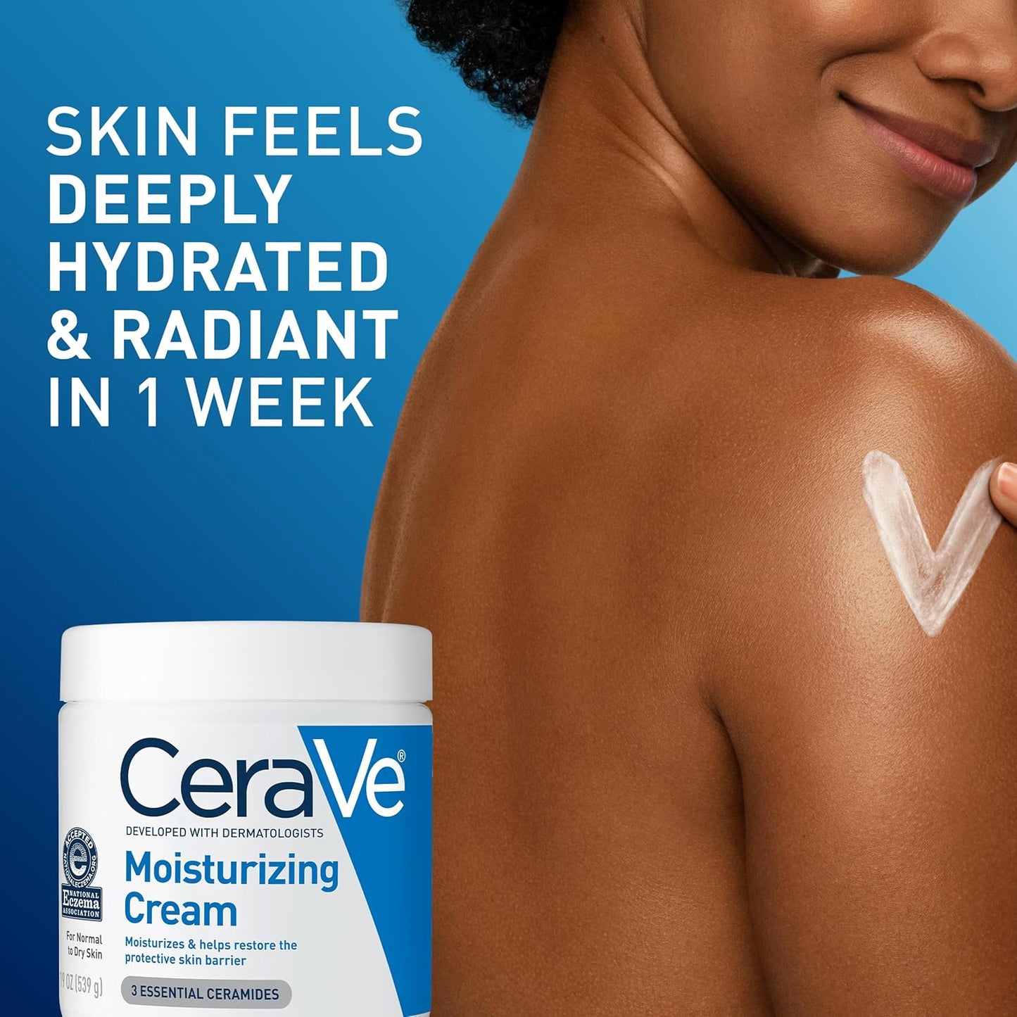 CeraVe Moisturizing Cream – Soothing Eczema-Prone Skin Care for Mindful Self-Care Nights, 19 oz Tub