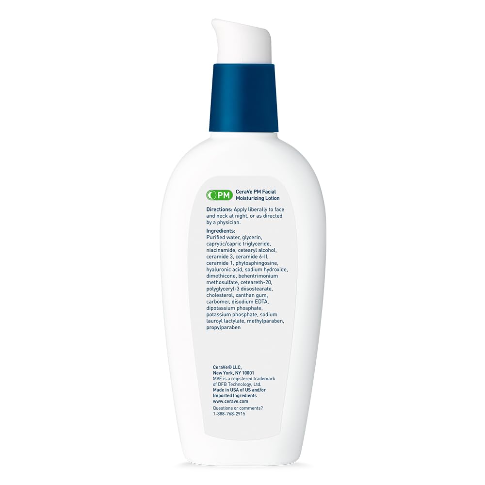 CeraVe PM Facial Moisturizer – Gentle, Non-Irritating Night Cream Safe for Sensitive Skin