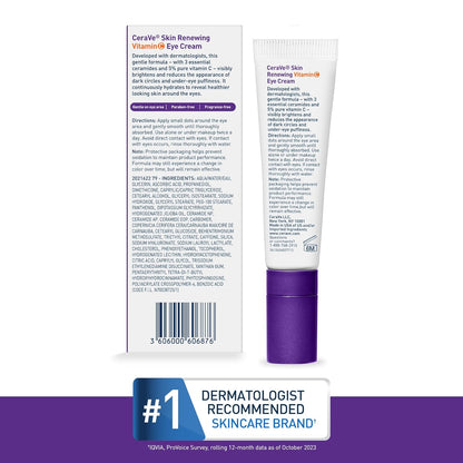 CeraVe Skin Renewing Vitamin C Eye Cream – Thoughtful Skincare Gift for Her, Brightening Anti-Aging Treat
