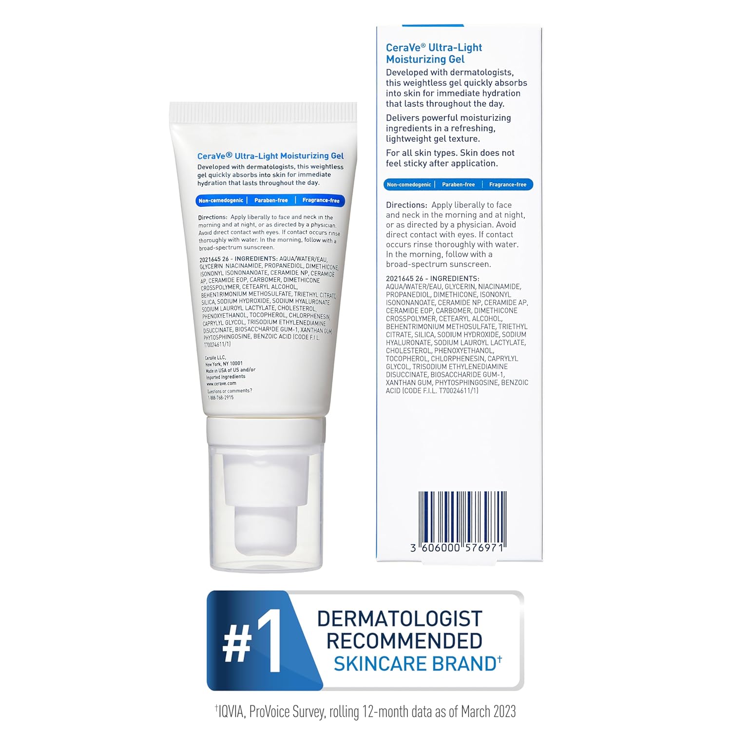 CeraVe Ultra-Light Moisturizing Gel – Premium Dermatologist-Developed Face Care for Refined Skin
