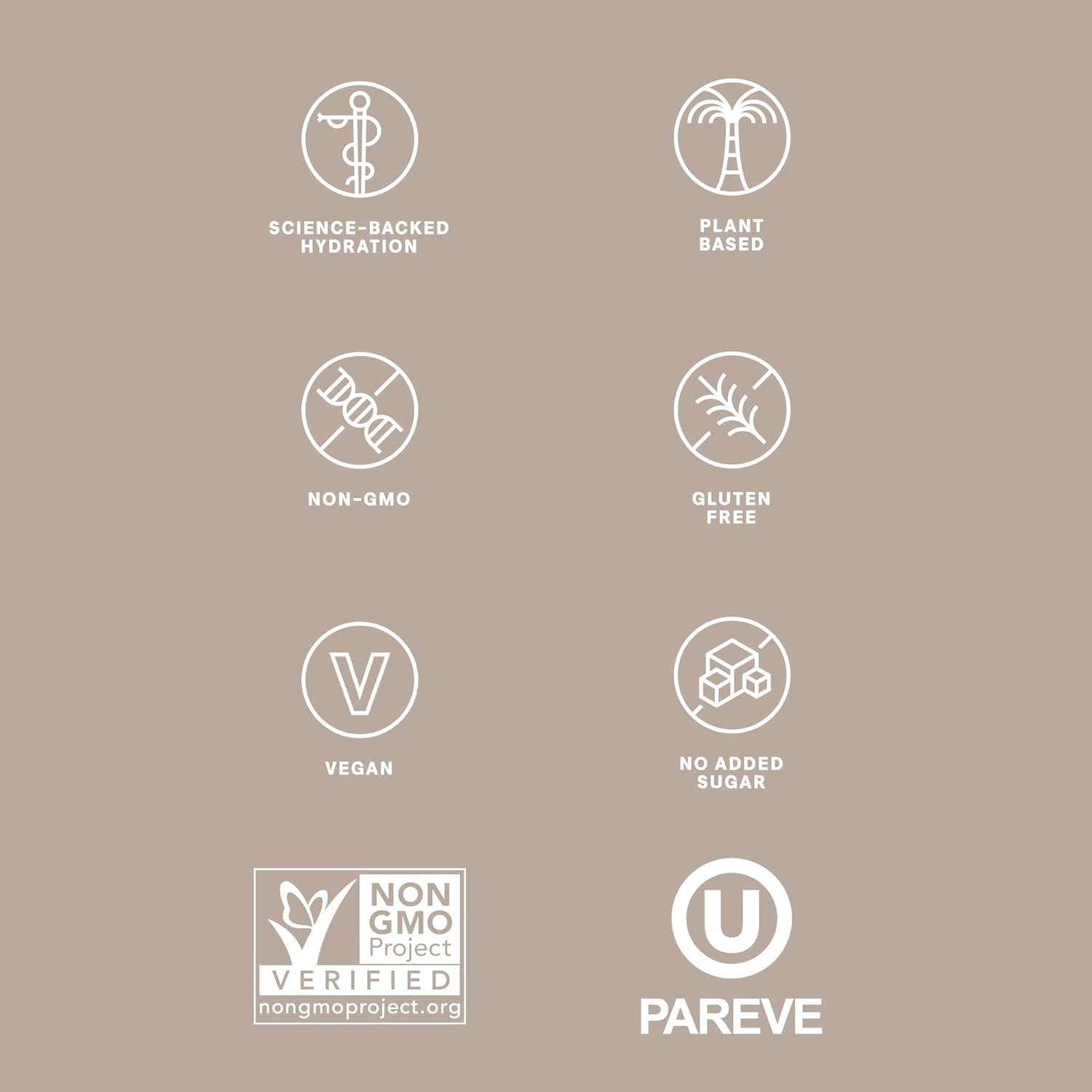 certified non-gmo, vegan, gluten-free, paleo, kosher, and caffeine free