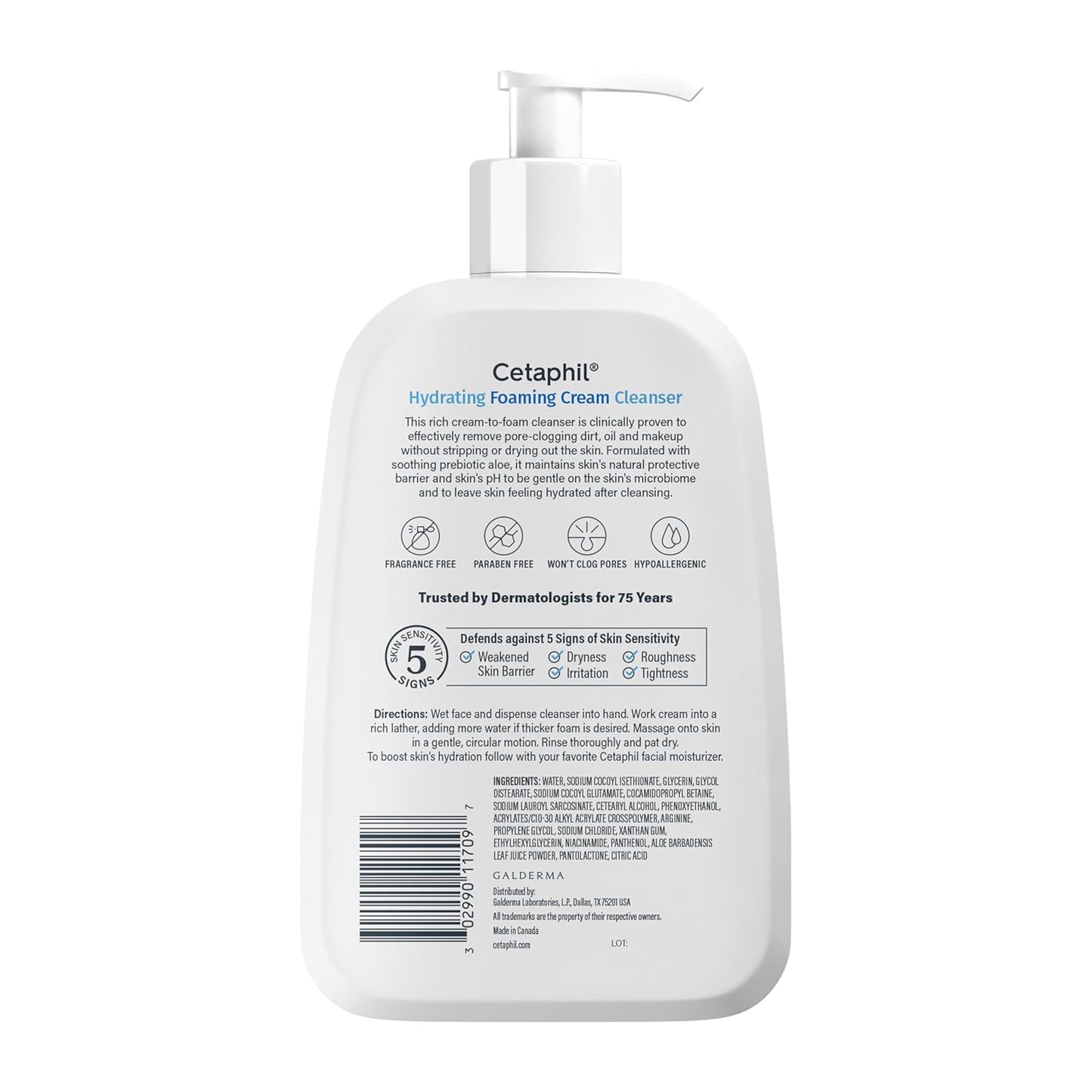 Cetaphil Cream to Foam Face Wash – Hypoallergenic Daily Cleanser for Allergy-Prone Sensitive Skin