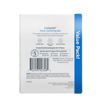 Cetaphil Deep Cleansing Bar – Fragrance Free Daily Ritual for Sensitive Skin Self Care