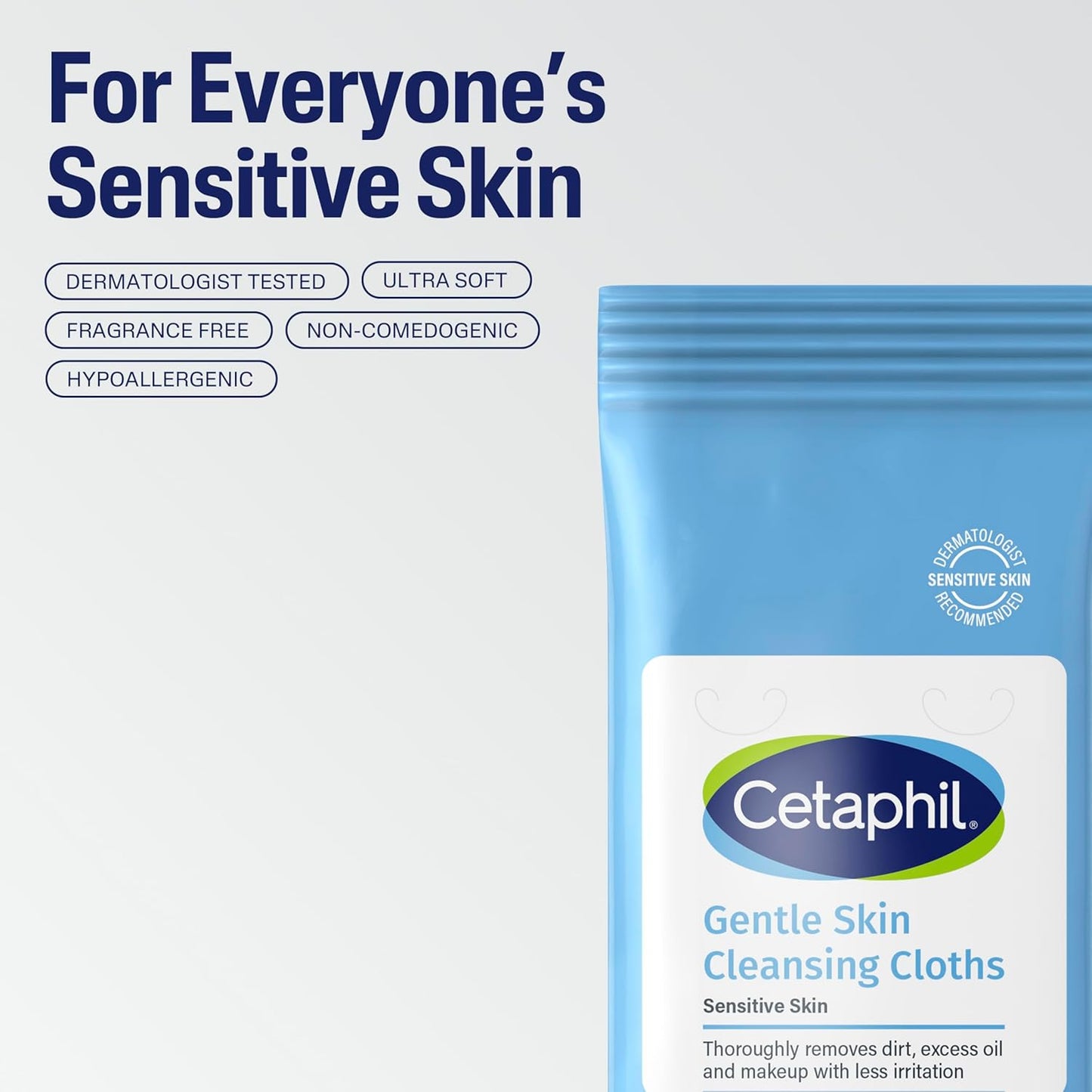 Cetaphil Face and Body Wipes – Fragrance Free Cloths for a Clean, Uncluttered Vanity