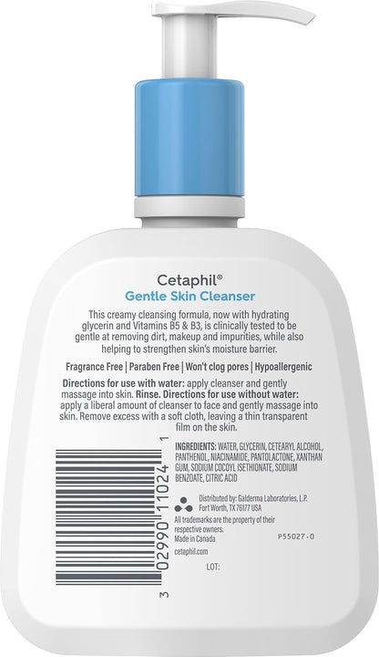 Cetaphil Face Wash, Fragrance Free Gentle Cleanser for Teen Sensitive Skin – Shared Family Bathroom Friendly