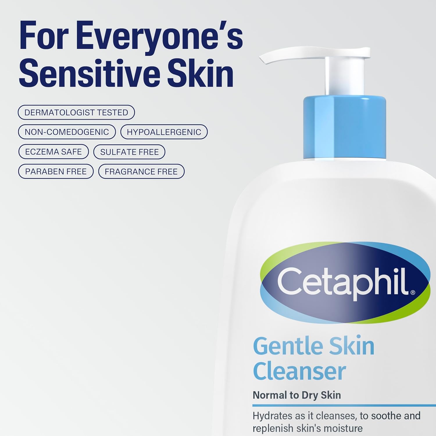 Cetaphil Face Wash, Hydrating Gentle Skin Cleanser for Dry Sensitive Skin – Nightly Self-Care Ritual for Adults