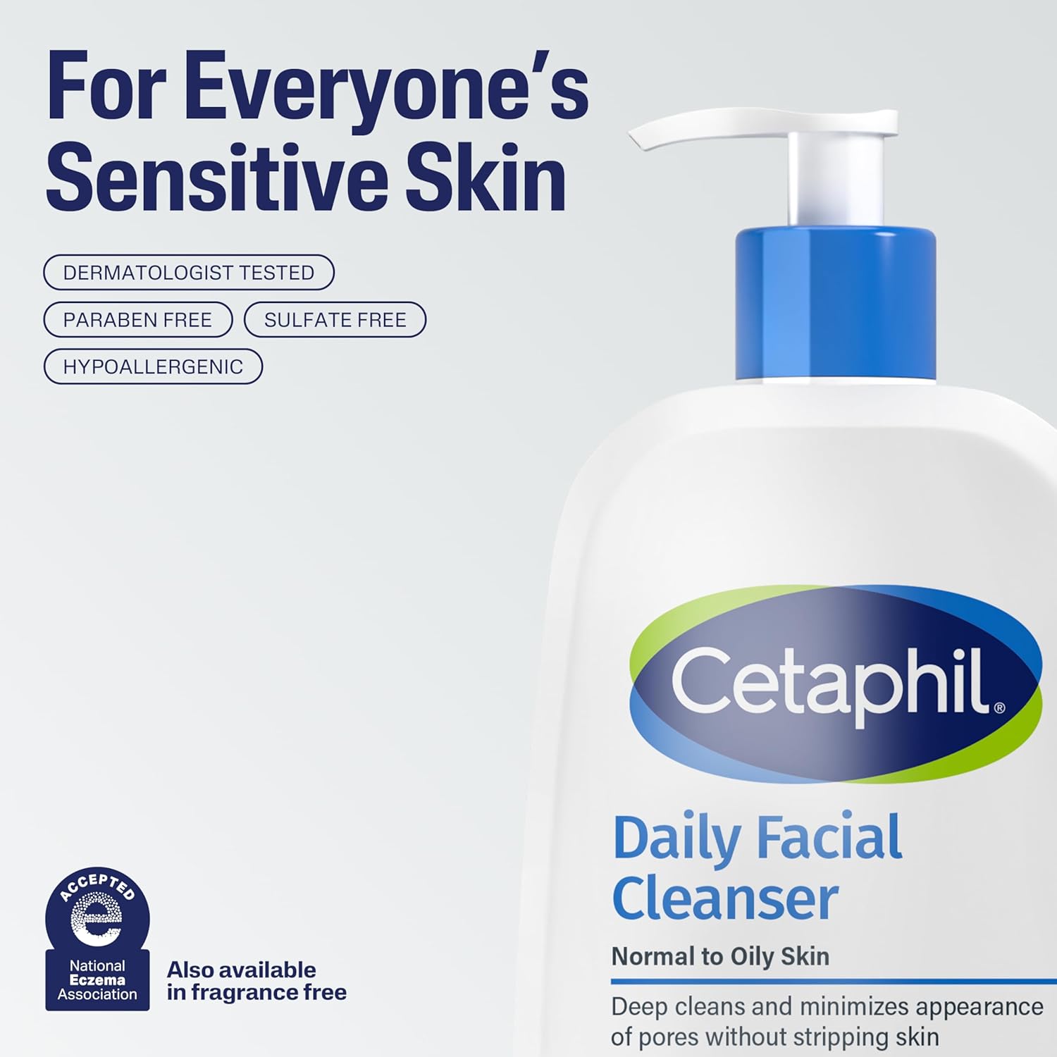 Cetaphil Foaming Face Wash – Dermatologist-Recommended Daily Cleanser for Sensitive, Oily Skin