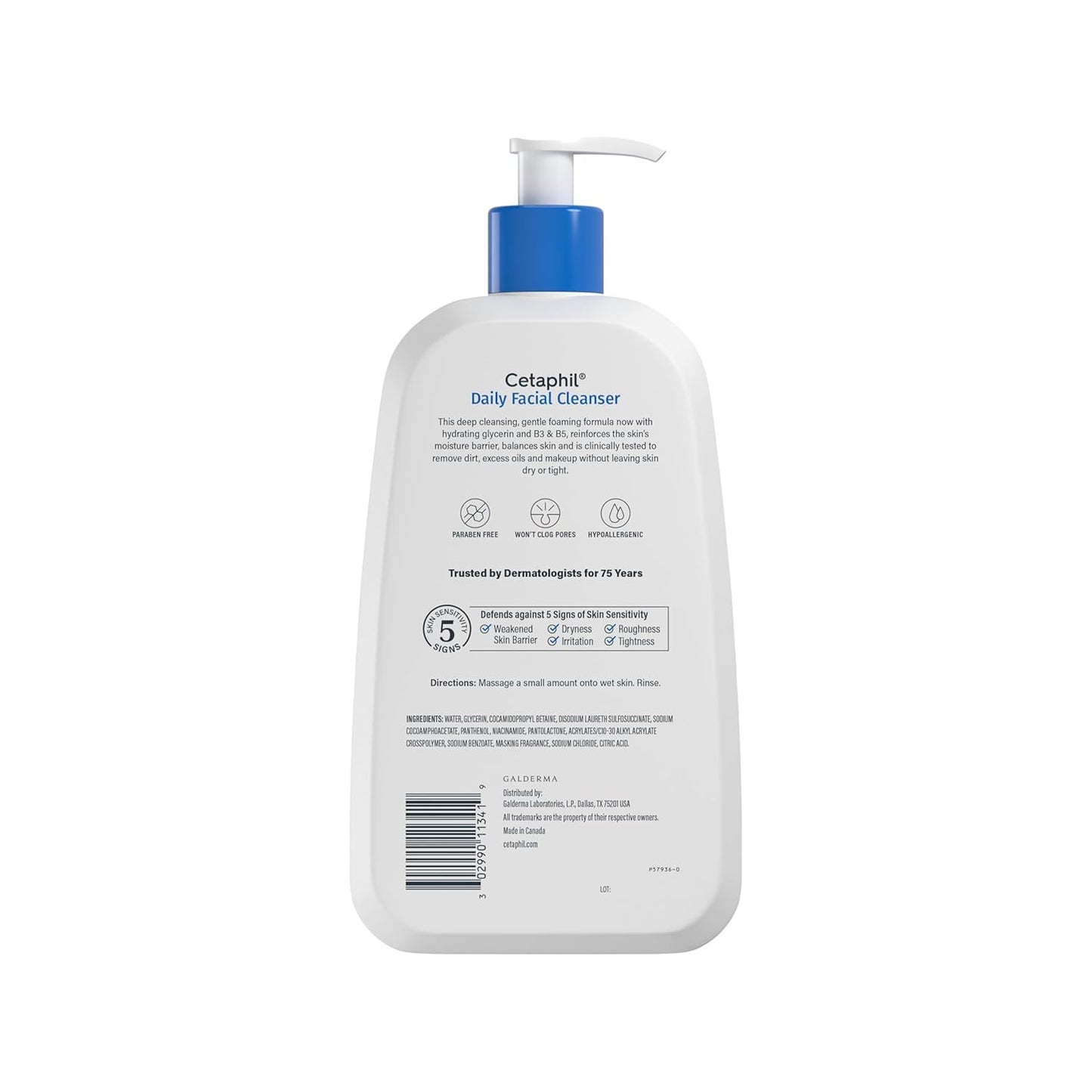 Cetaphil Foaming Face Wash – Streamlined Daily Cleanser for Sensitive, Combination to Oily Skin
