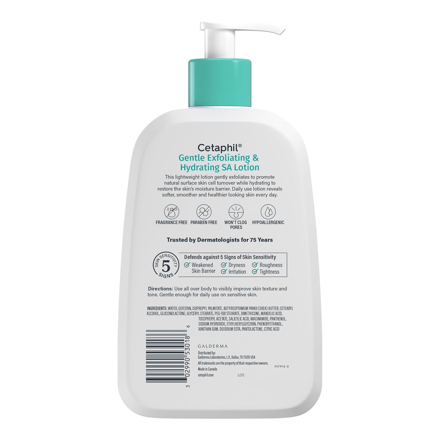 Cetaphil Gentle Exfoliating SA Lotion – Hypoallergenic Daily Exfoliator for Sensitive Skin
