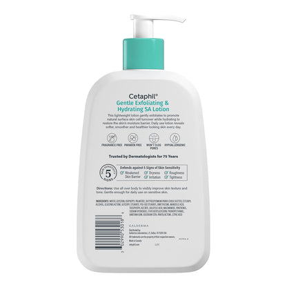 Cetaphil Gentle Exfoliating SA Lotion – Hypoallergenic Daily Exfoliator for Sensitive Skin