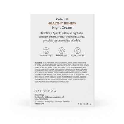 Cetaphil Healthy Renew Night Cream – Premium Anti-Aging Treatment for the Vanity, Dermatologist-Tested Peptide Cream