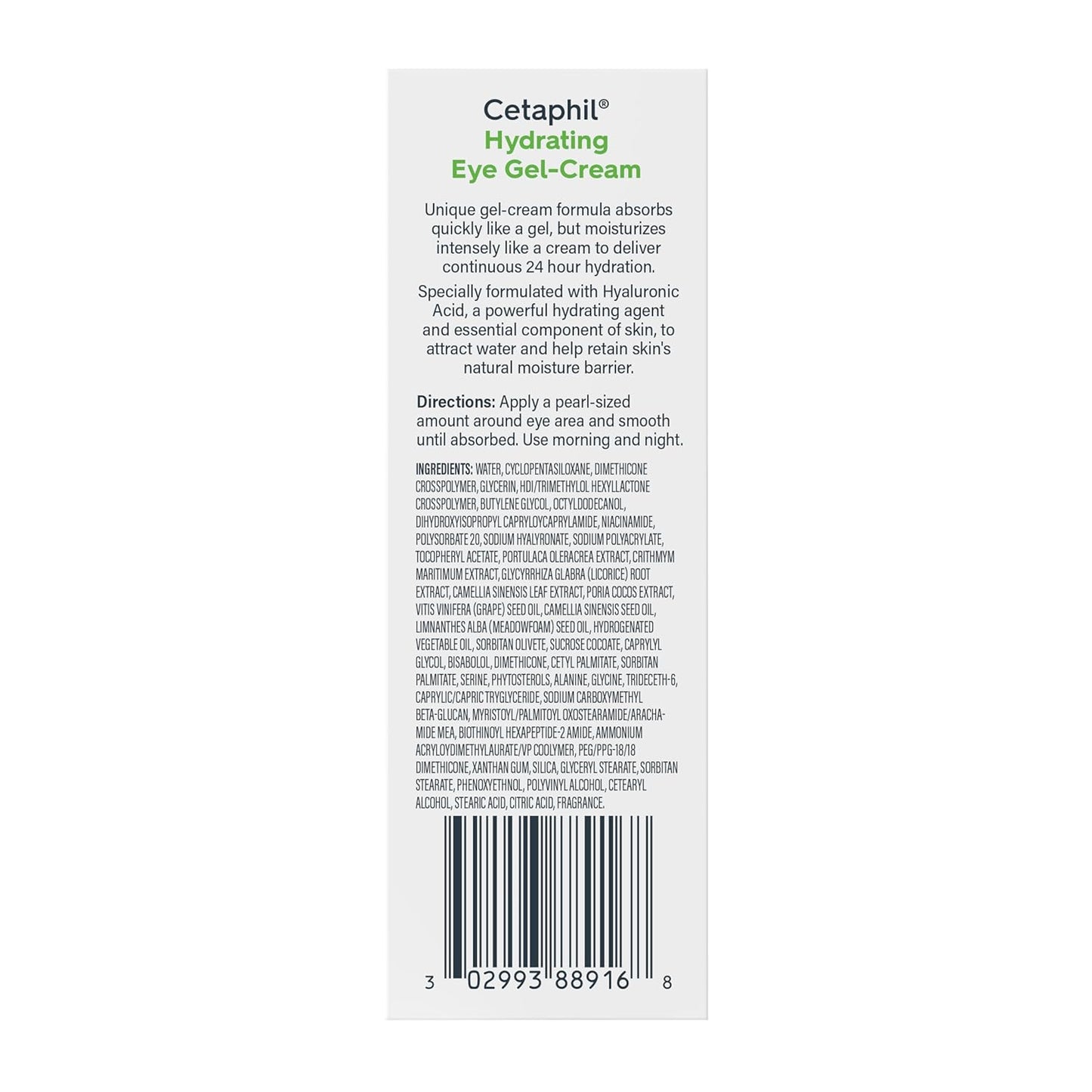 Cetaphil Hydrating Eye Gel-Cream – Premium Under-Eye Treatment with Hyaluronic Acid, 24-Hour Deep Hydration