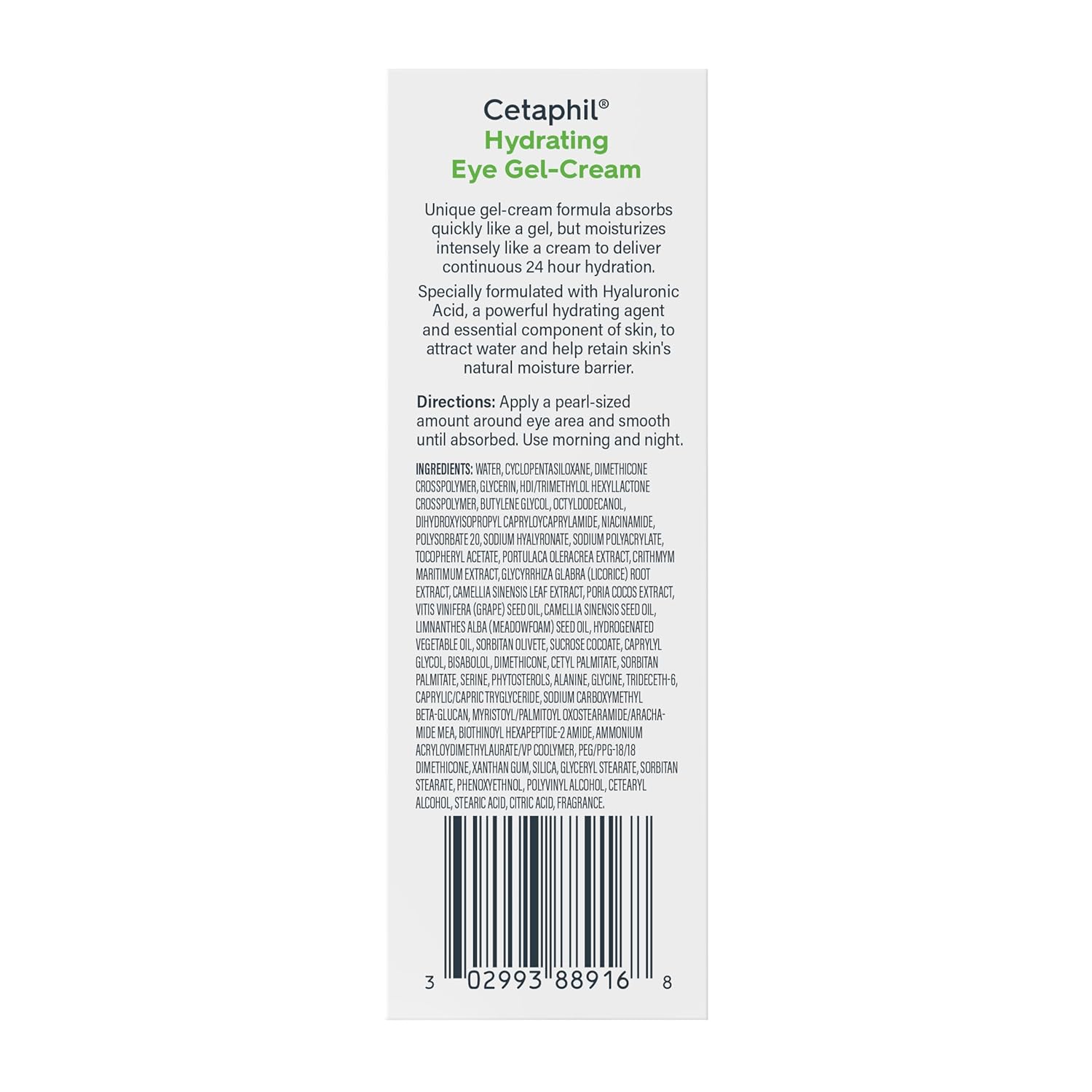 Cetaphil Hydrating Eye Gel-Cream – Premium Under-Eye Treatment with Hyaluronic Acid, 24-Hour Deep Hydration