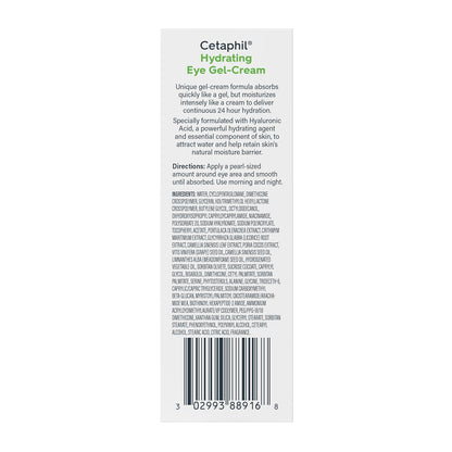 Cetaphil Hydrating Eye Gel-Cream – Premium Under-Eye Treatment with Hyaluronic Acid, 24-Hour Deep Hydration