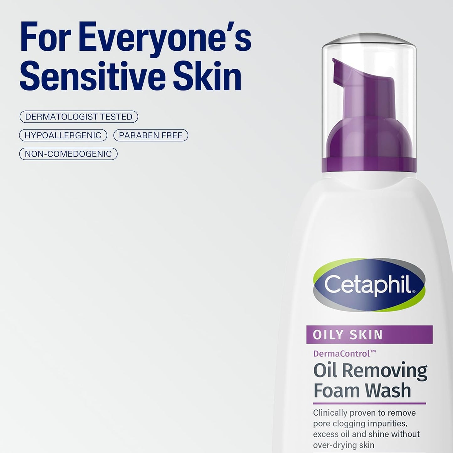 Cetaphil Pro Oil Removing Foam Wash – Streamlined Vanity Counter Cleanser for Combination Oily Skin, Fragrance Free 8 oz
