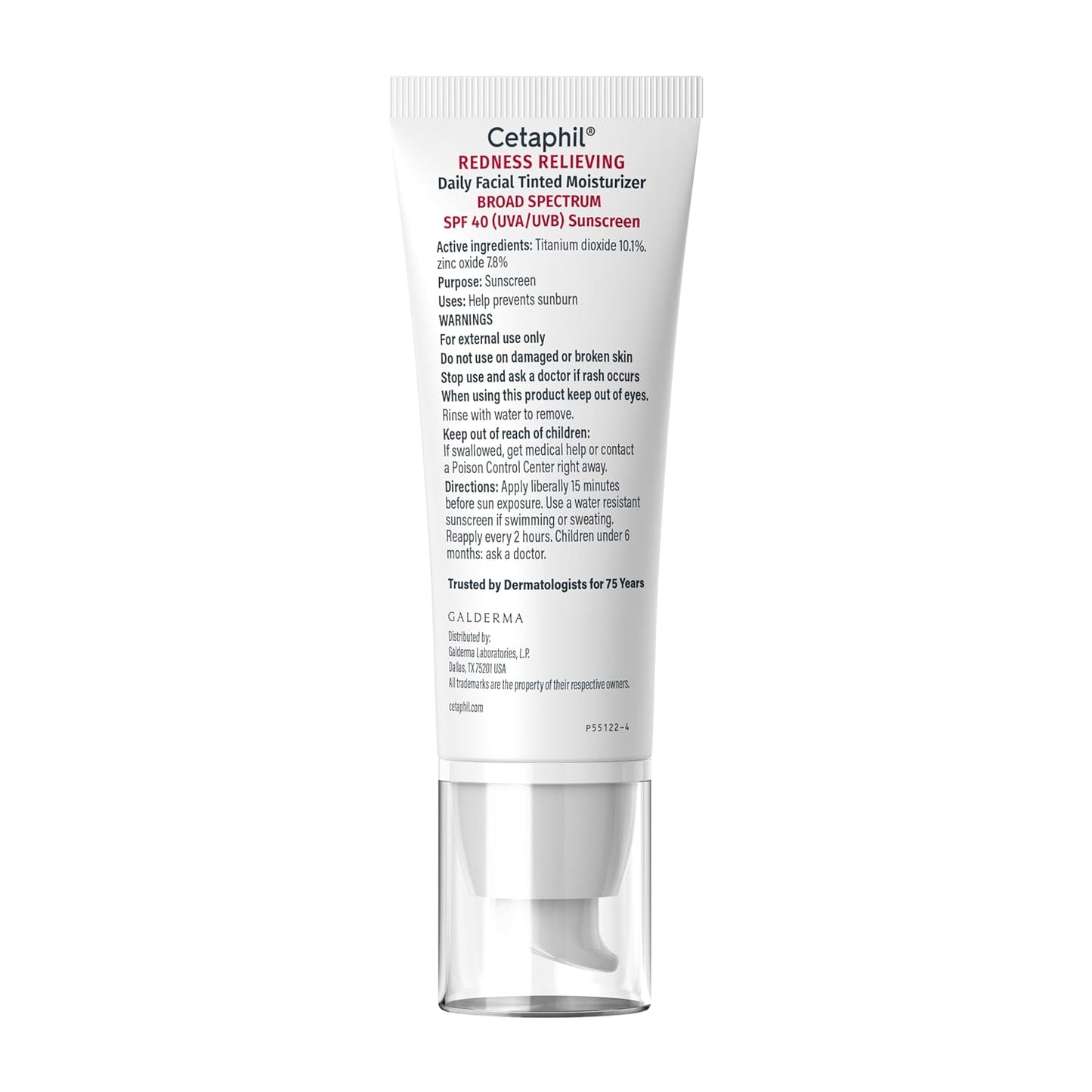CETAPHIL Redness Relieving Daily Facial Moisturizer SPF 40 – All-in-One Tinted SPF for a Clutter-Free Vanity