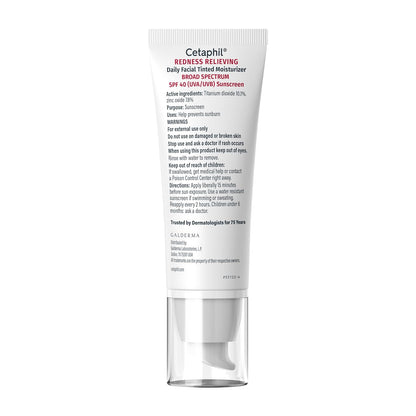 CETAPHIL Redness Relieving Daily Facial Moisturizer SPF 40 – All-in-One Tinted SPF for a Clutter-Free Vanity