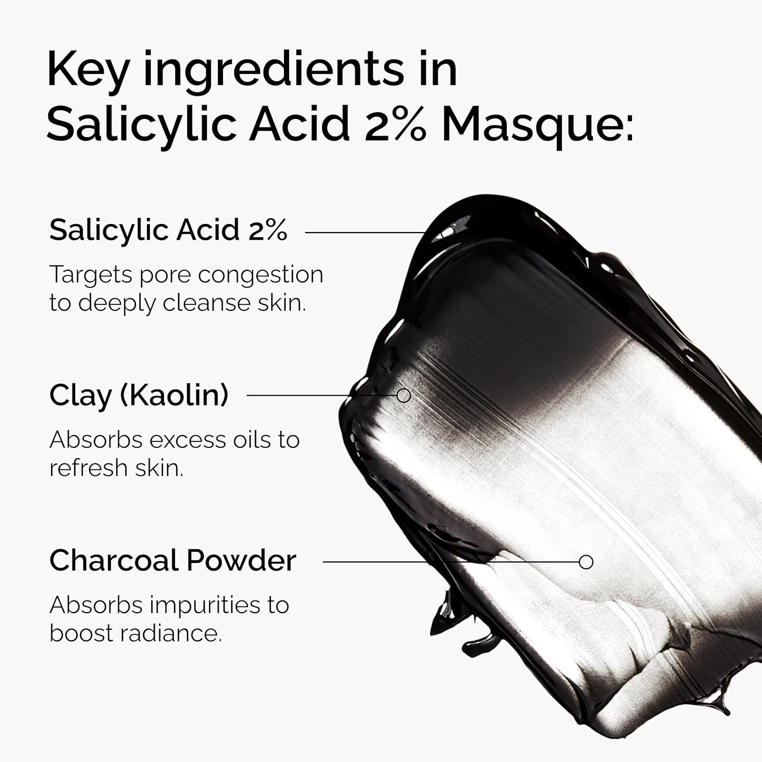 charcoal powder to absorb excess oil and surface impurities